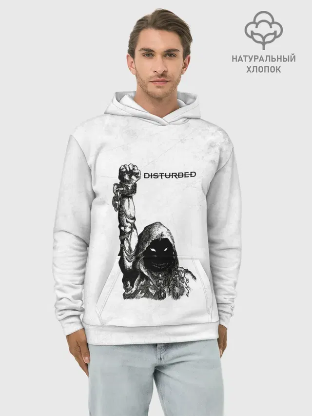 Худи мужской базовый хлопок с принтом «Disturbed»