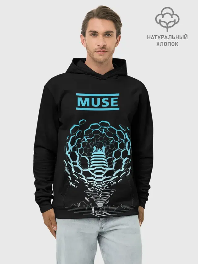 Худи мужской базовый хлопок с принтом «Muse band»