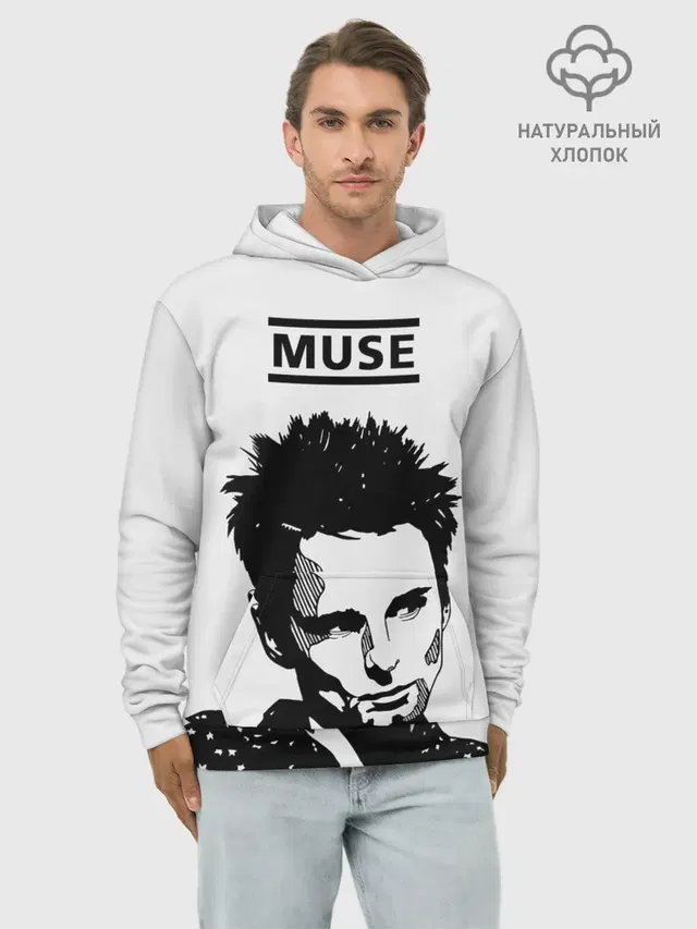 Худи мужской базовый хлопок с принтом «Muse»