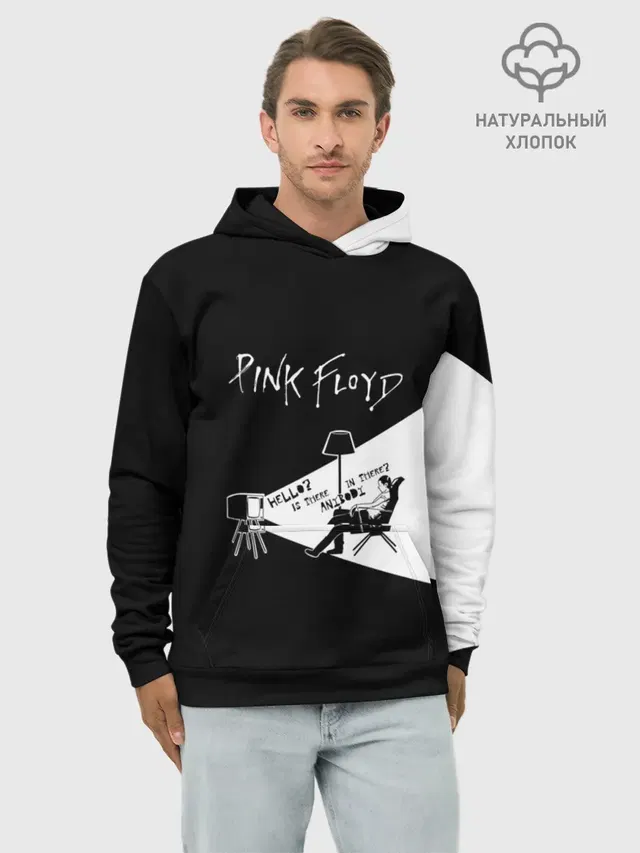 Худи мужской базовый хлопок с принтом «Pink Floyd — Pink Floyd - Comfortably Numb»