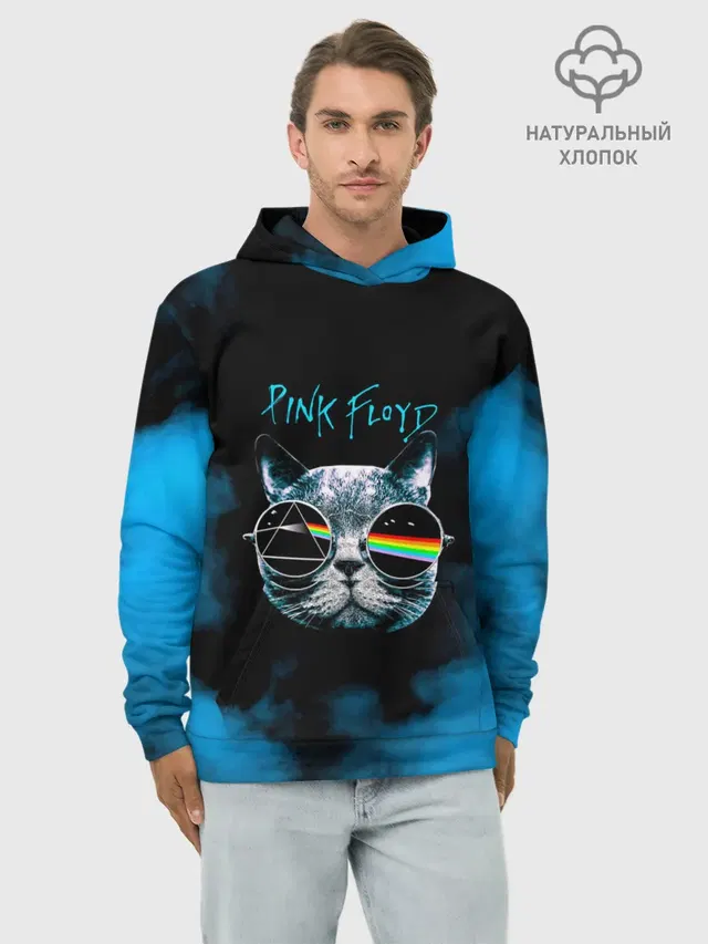 Худи мужской базовый хлопок с принтом «Pink Floyd»