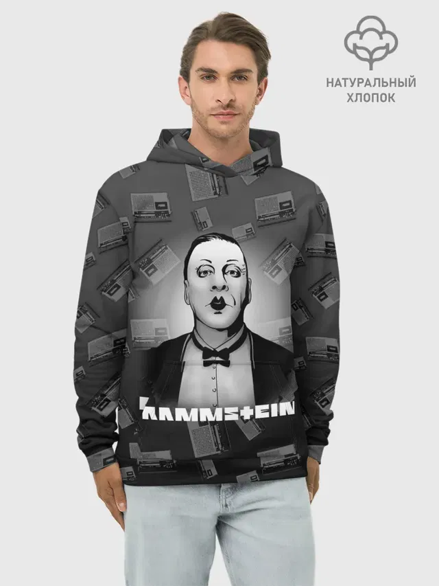 Худи мужской базовый хлопок с принтом «Rammstein»