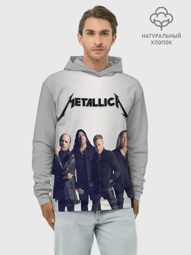 Худи мужской базовый хлопок с принтом «Metallica»