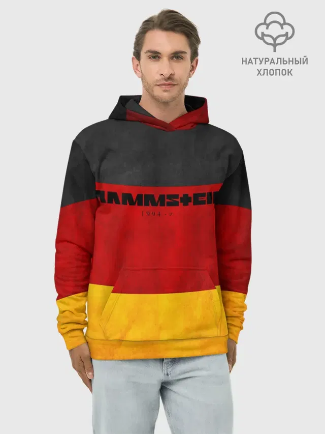 Худи мужской базовый хлопок с принтом «Rammstein»
