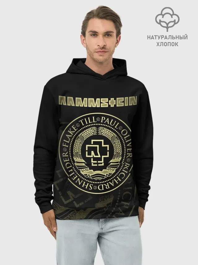 Худи мужской базовый хлопок с принтом «Rammstein»