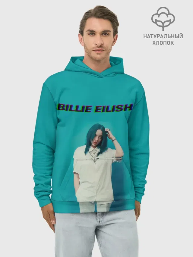 Худи мужской базовый хлопок с принтом «Billie Eilish»