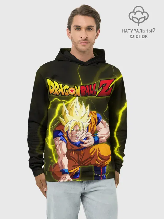 Худи мужской базовый хлопок с принтом «Dragon Ball Z»