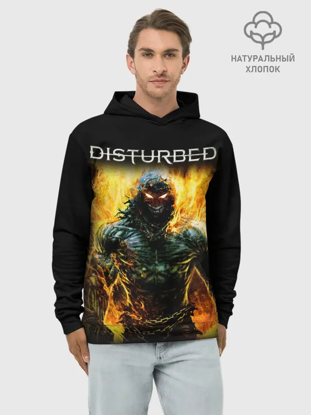 Худи мужской базовый хлопок с принтом «Disturbed»