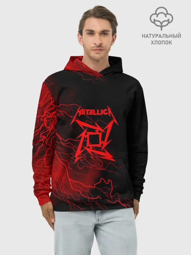 Худи мужской базовый хлопок с принтом «Metallica»