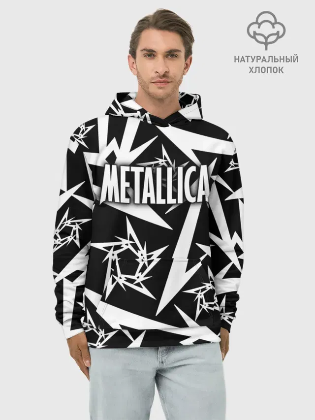 Худи мужской базовый хлопок с принтом «Metallica»
