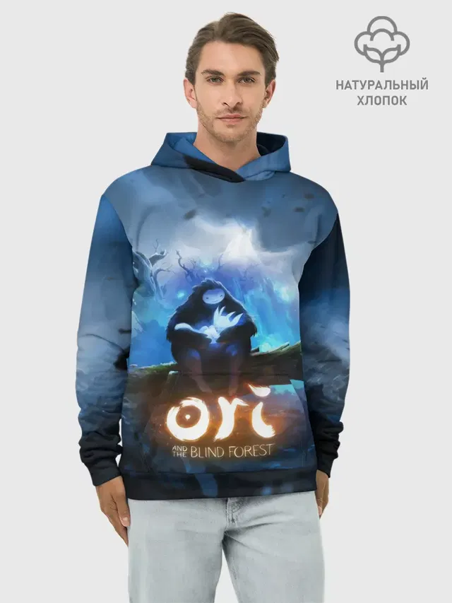 Худи мужской базовый хлопок с принтом «Ori — Ori - And The Will Of The Wisp»