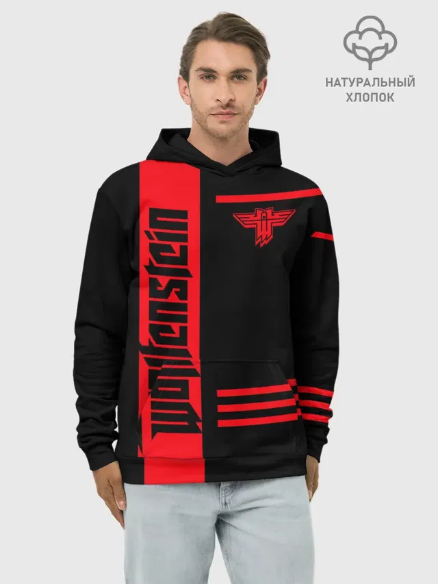 Худи мужской базовый хлопок с принтом «Wolfenstein»