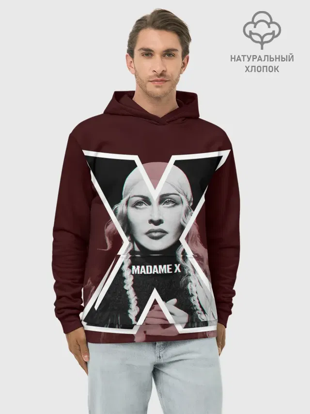 Худи мужской базовый хлопок с принтом «Поп музыка и R&B — MADAMEX»