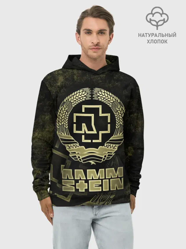 Худи мужской базовый хлопок с принтом «Rammstein»