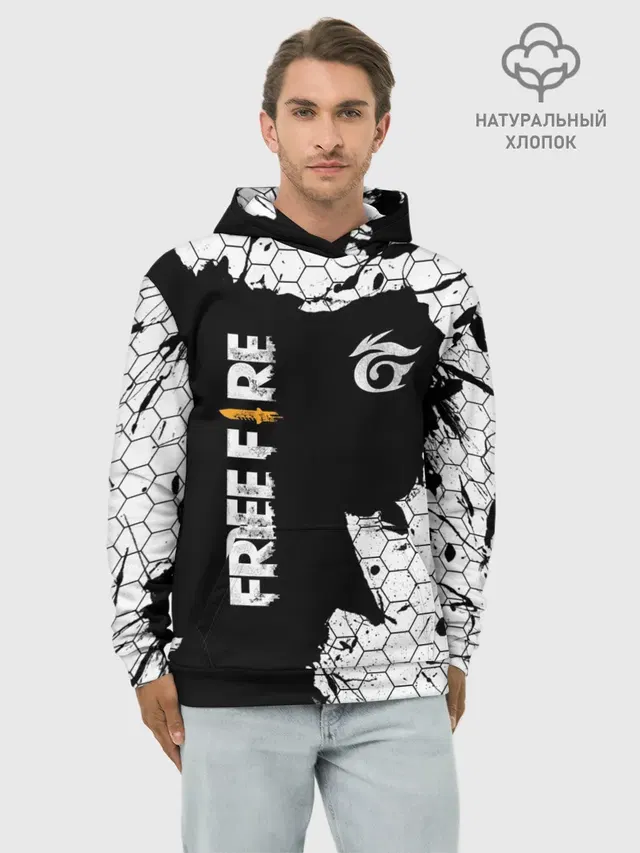 Худи мужской базовый хлопок с принтом «Garena Free Fire»