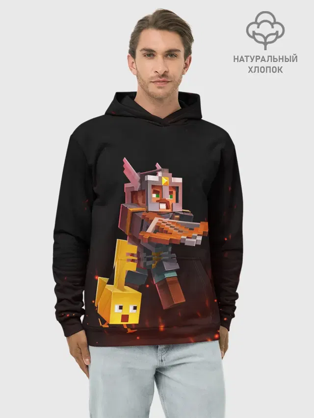 Худи мужской базовый хлопок с принтом «Майнкрафт — MINECRAFT: Dungeons»