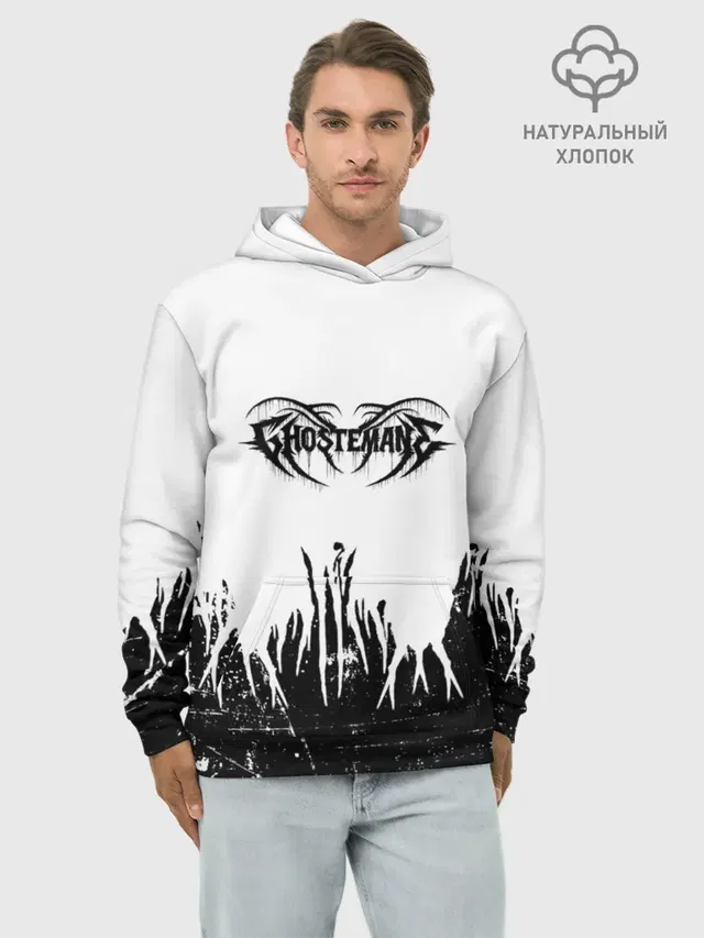 Худи мужской базовый хлопок с принтом «GHOSTEMANE»