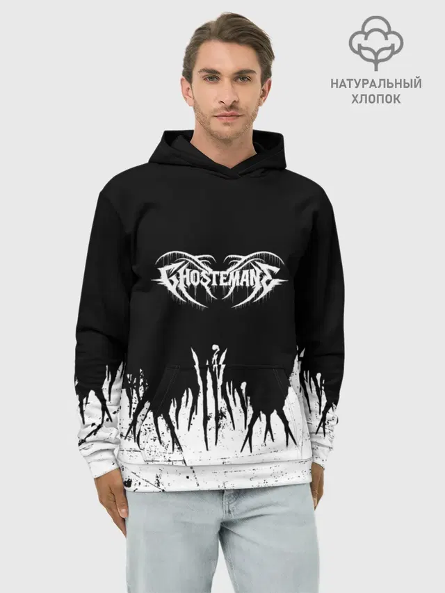Худи мужской базовый хлопок с принтом «GHOSTEMANE»