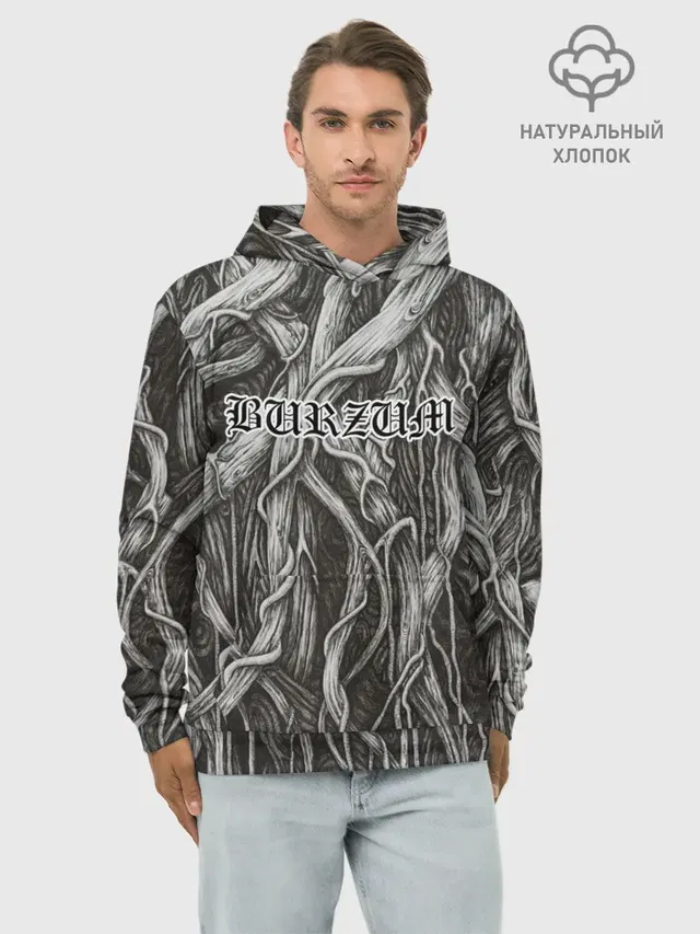Худи мужской базовый хлопок с принтом «Burzum»