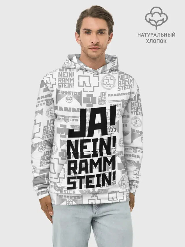 Худи мужской базовый хлопок с принтом «Rammstein»