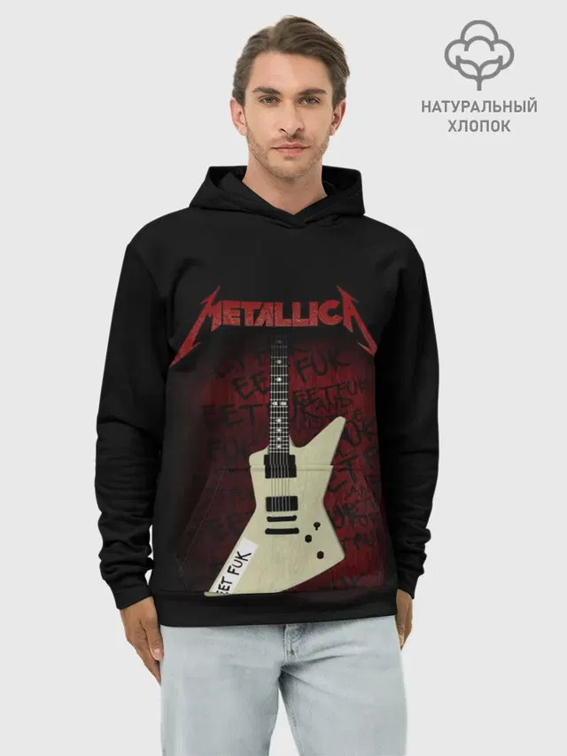 Худи мужской базовый хлопок с принтом «Metallica»