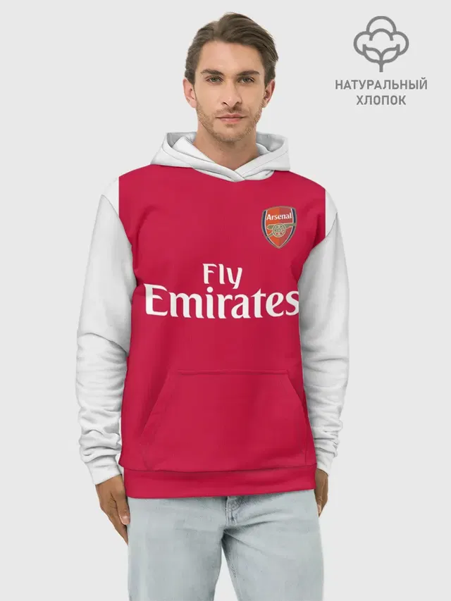 Худи мужской базовый хлопок с принтом «Арсенал — Arsenal home 19-20»