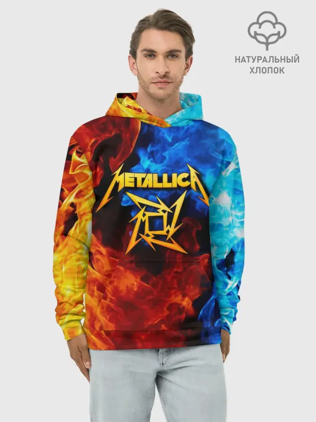 Худи мужской базовый хлопок с принтом «Metallica»