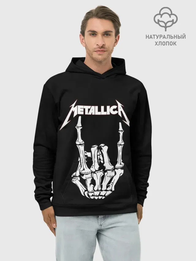 Худи мужской базовый хлопок с принтом «Metallica»