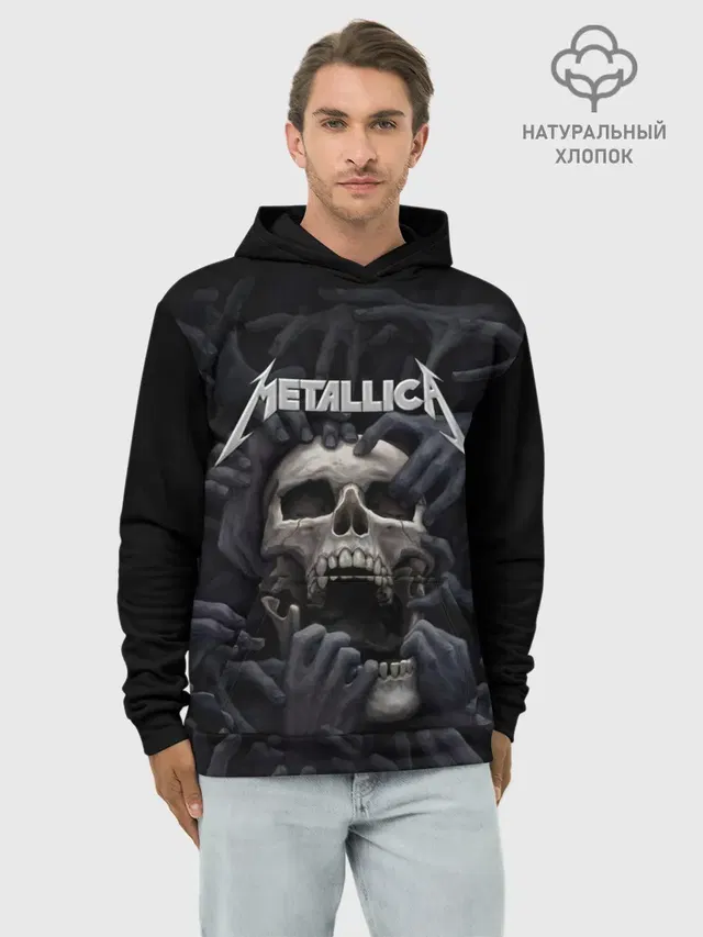 Худи мужской базовый хлопок с принтом «Metallica»