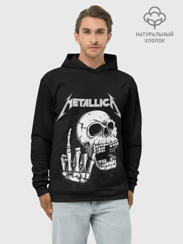 Худи мужской базовый хлопок с принтом «Metallica»
