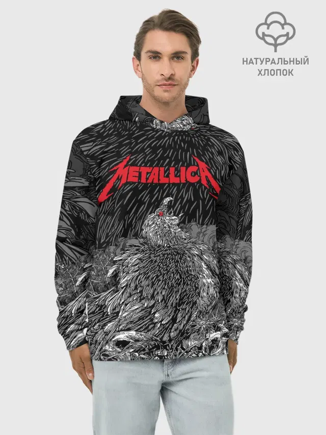 Худи мужской базовый хлопок с принтом «Metallica»