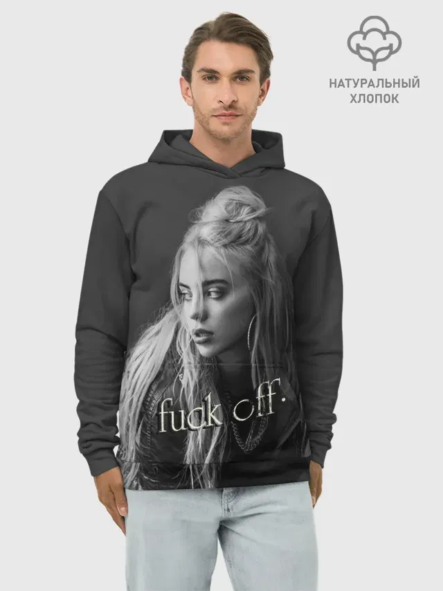 Худи мужской базовый хлопок с принтом «Billie Eilish»