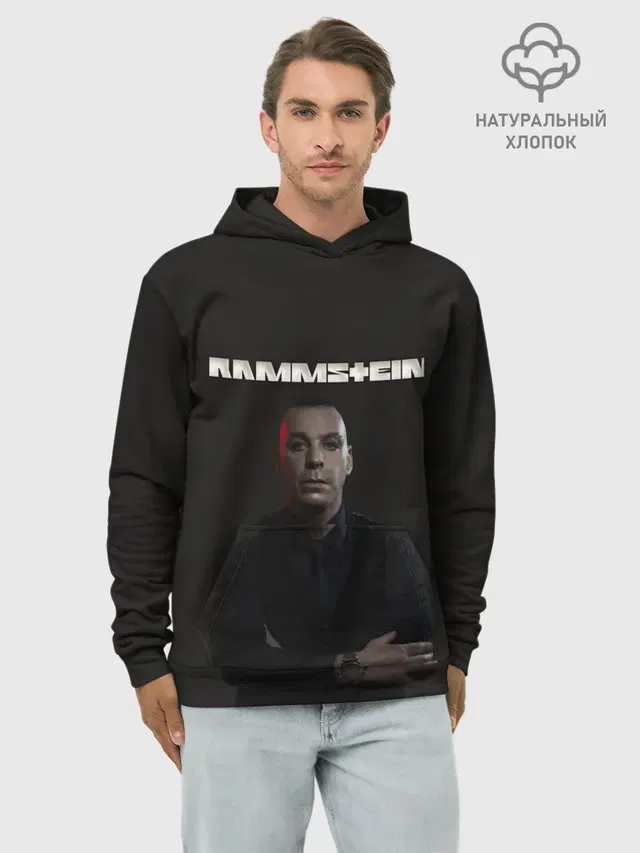 Худи мужской базовый хлопок с принтом «Rammstein»