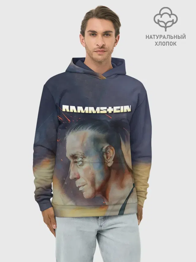 Худи мужской базовый хлопок с принтом «Rammstein»