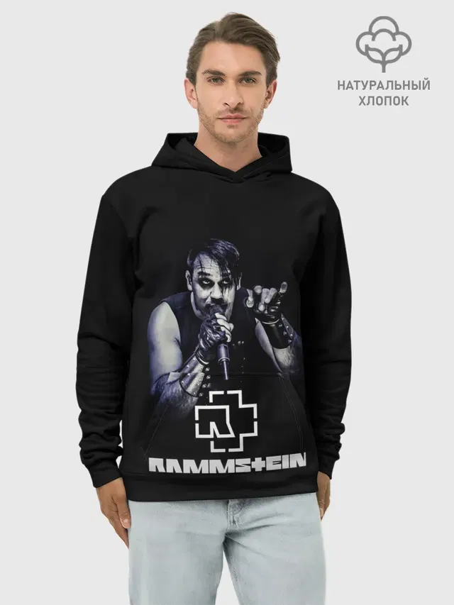 Худи мужской базовый хлопок с принтом «Rammstein»