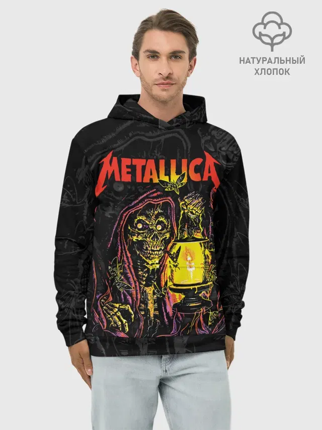 Худи мужской базовый хлопок с принтом «Metallica»