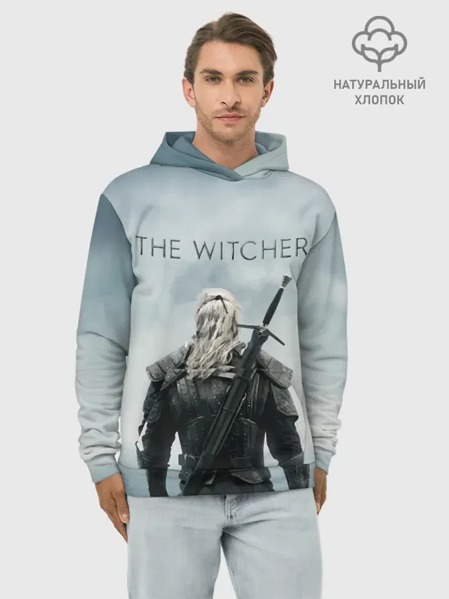Худи мужской базовый хлопок с принтом «THE Witcher»