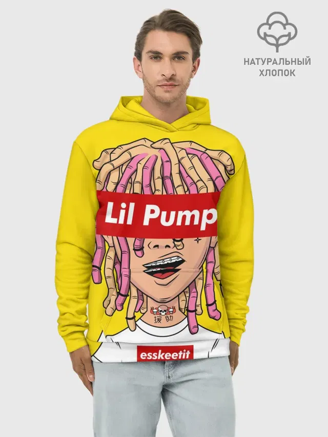 Худи мужской базовый хлопок с принтом «Lil Pump»