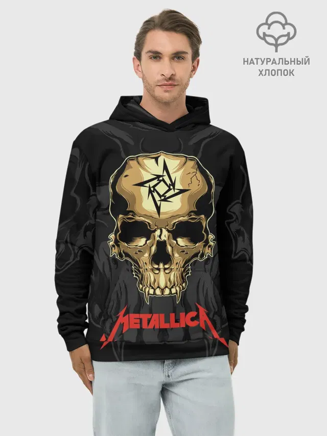 Худи мужской базовый хлопок с принтом «Metallica»