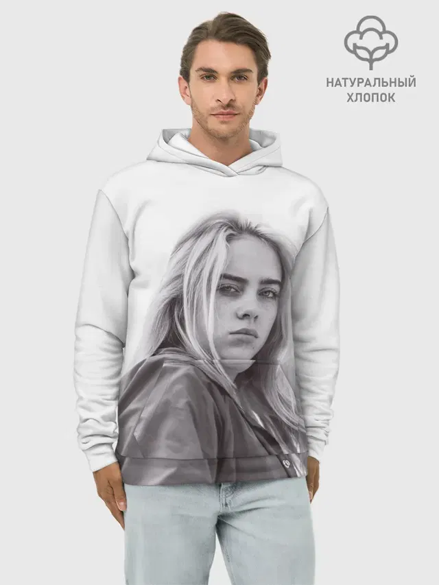 Худи мужской базовый хлопок с принтом «Billie Eilish»
