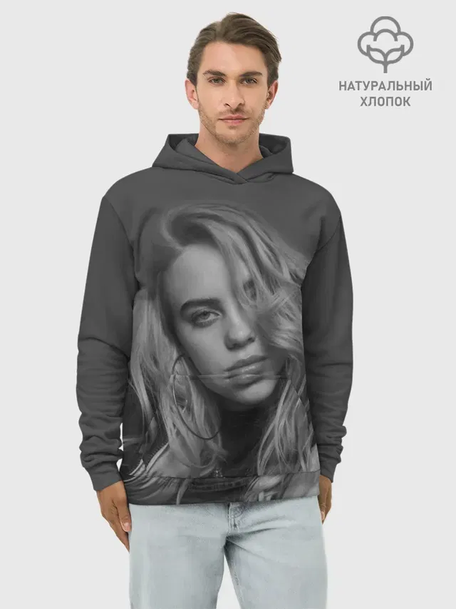 Худи мужской базовый хлопок с принтом «Billie Eilish»