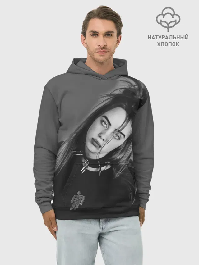 Худи мужской базовый хлопок с принтом «Billie Eilish»