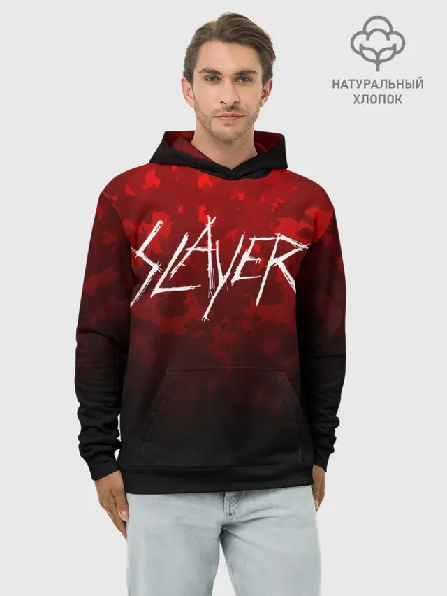 Худи мужской базовый хлопок с принтом «Slayer»