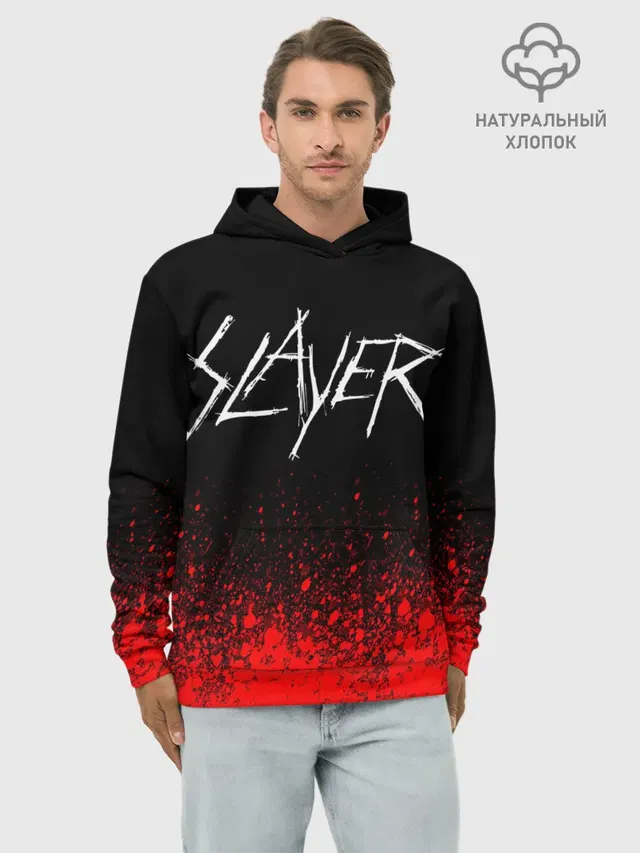 Худи мужской базовый хлопок с принтом «Slayer»