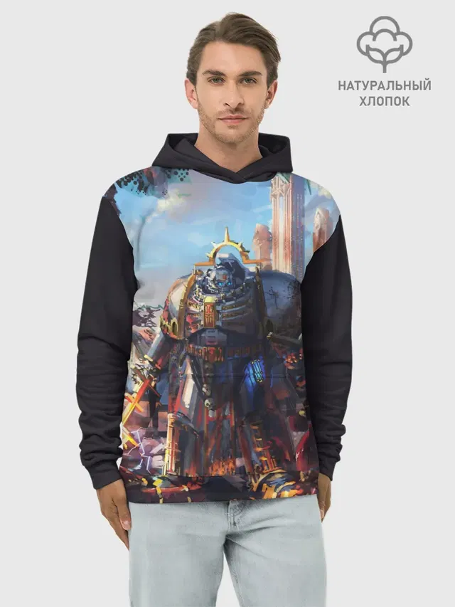 Худи мужской базовый хлопок с принтом «Grey Knight — WARHAMMER 40K»