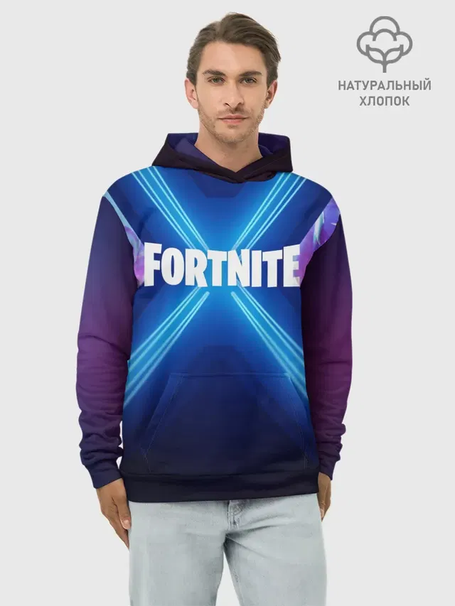 Худи мужской базовый хлопок с принтом «Фортнайт — FORTNITE X»