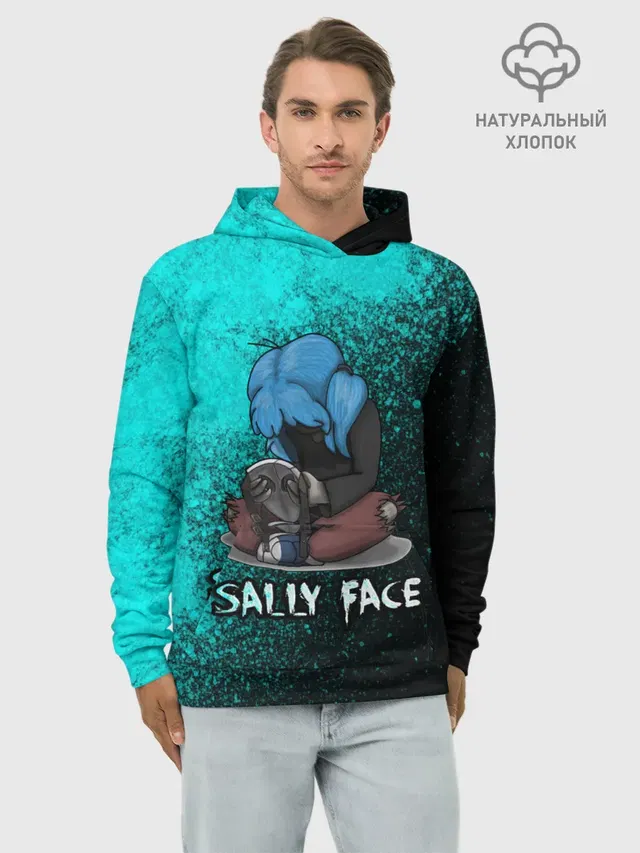 Худи мужской базовый хлопок с принтом «Sally Face»