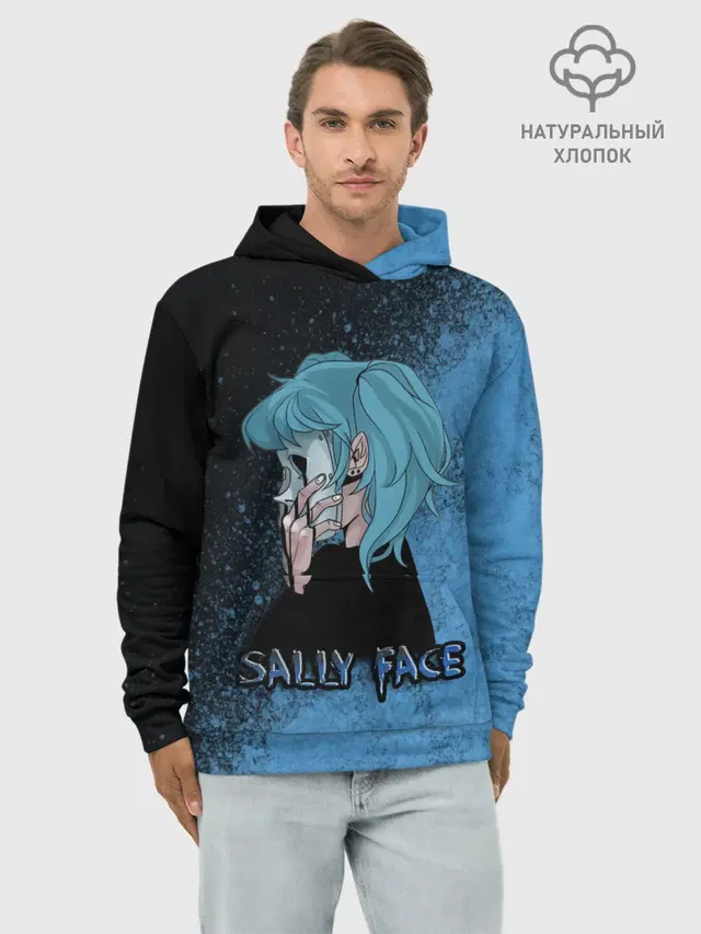 Худи мужской базовый хлопок с принтом «Sally Face»