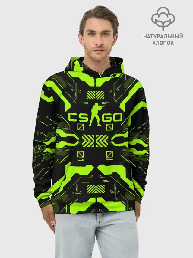 Худи мужской базовый хлопок с принтом «Counter-Strike — CS GO»
