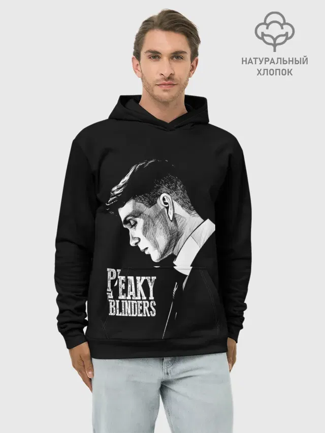 Худи мужской базовый хлопок с принтом «Thomas Shelby»